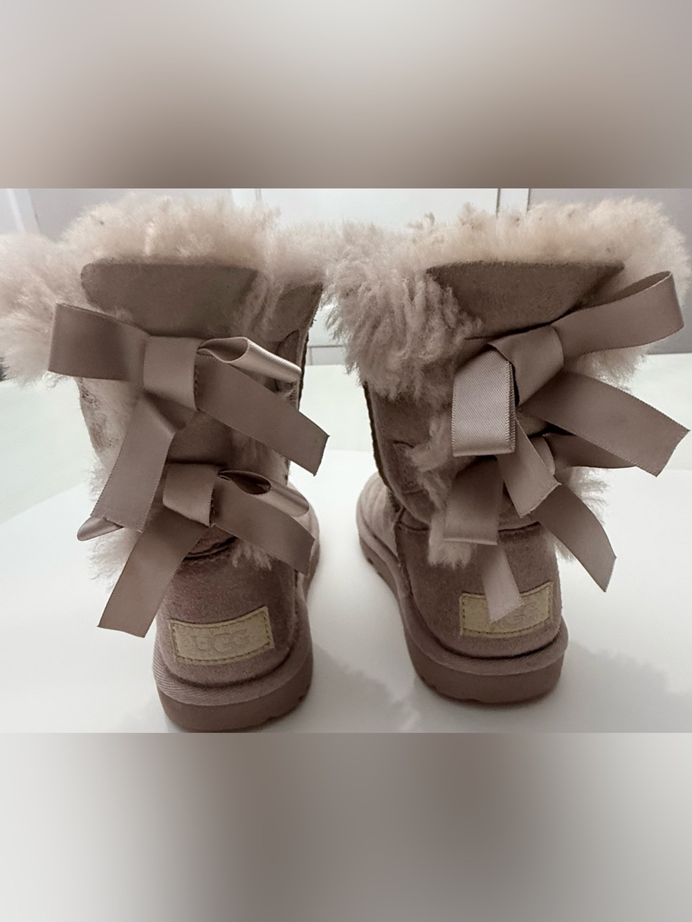 UGG Bailey Bow II Kids Size 12 Dusty Lavender Gray Suede Boots